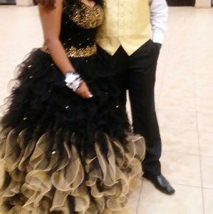 Black and gold Prom dress